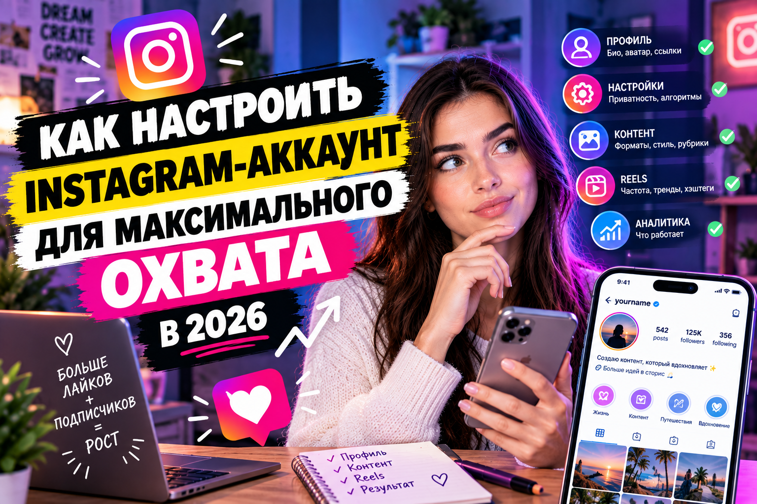 Как настроить Instagram-аккаунт для максимального охвата в 2026