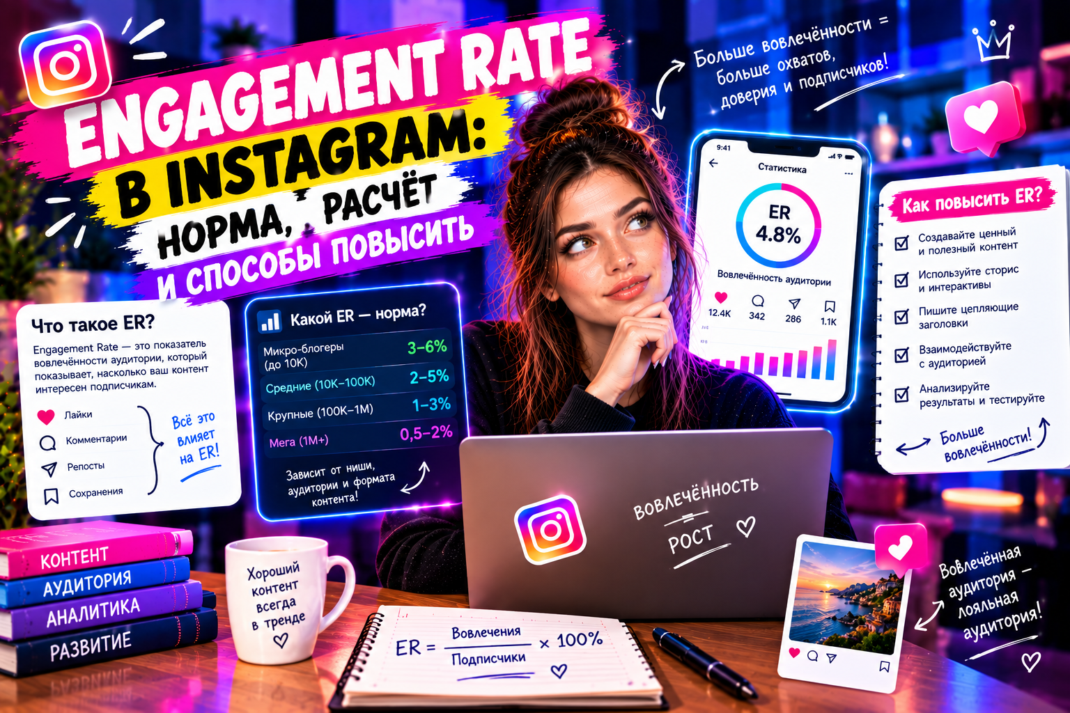 Engagement Rate в Instagram: норма, расчёт и способы повысить