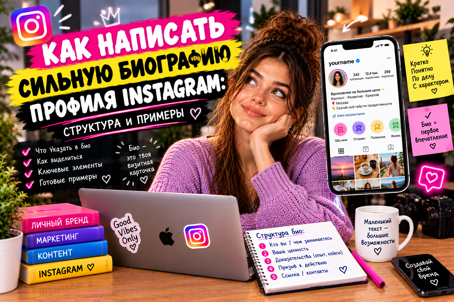 Как написать сильную биографию профиля Instagram: структура и примеры